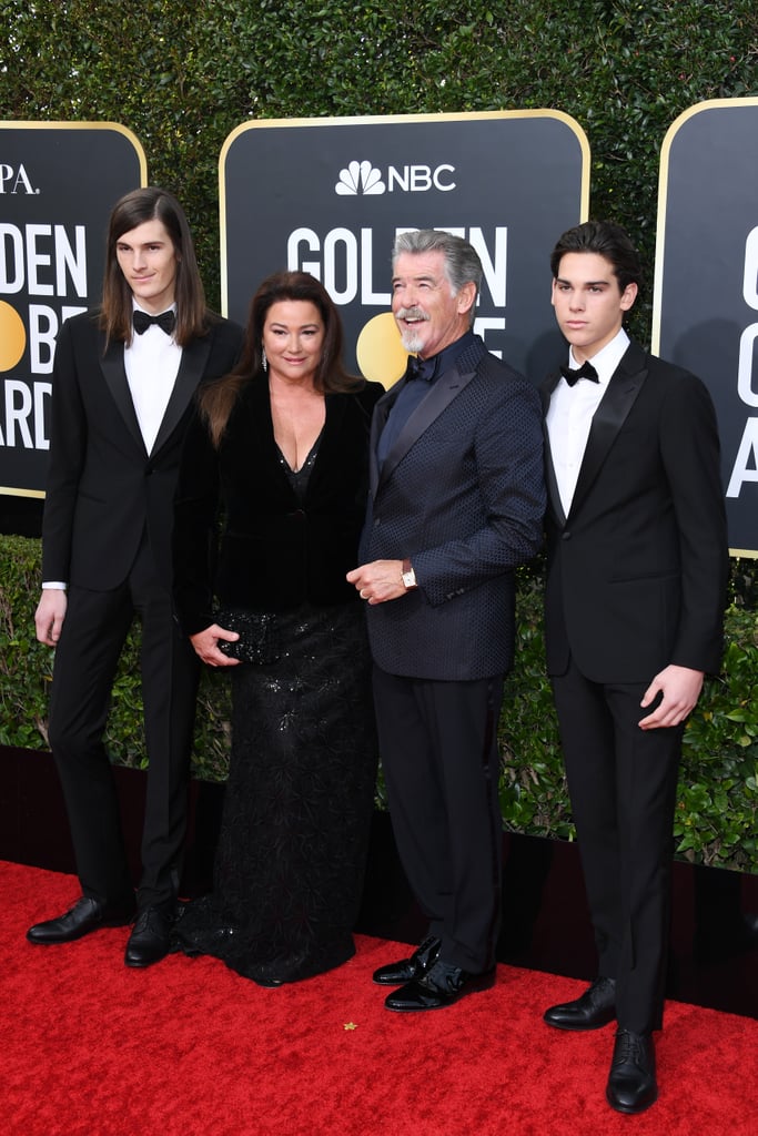 Paris and Dylan Brosnan at the Golden Globes 2020