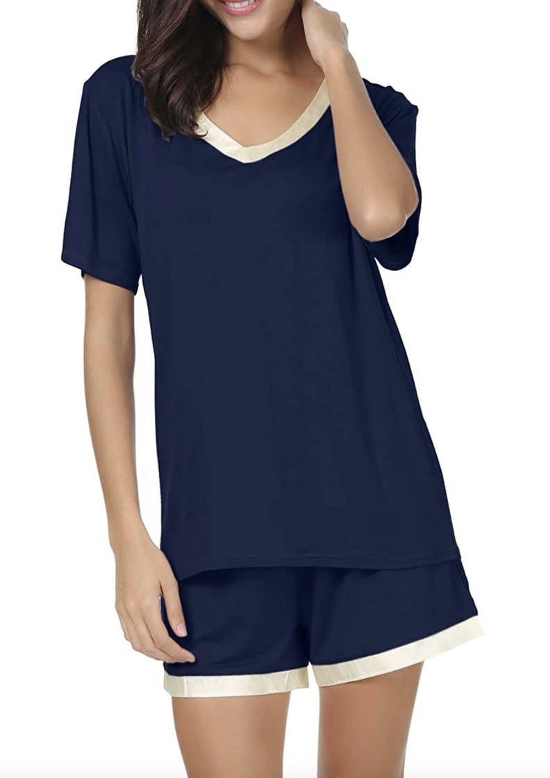 For a Clean, Simple and Chic Look: Invug Shirt and Shorts Pajama Set