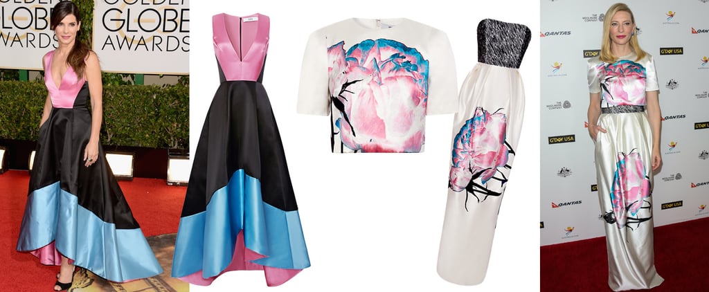 Sandra Bullock's Pink, Black, and Blue Prabal Gurung Dress