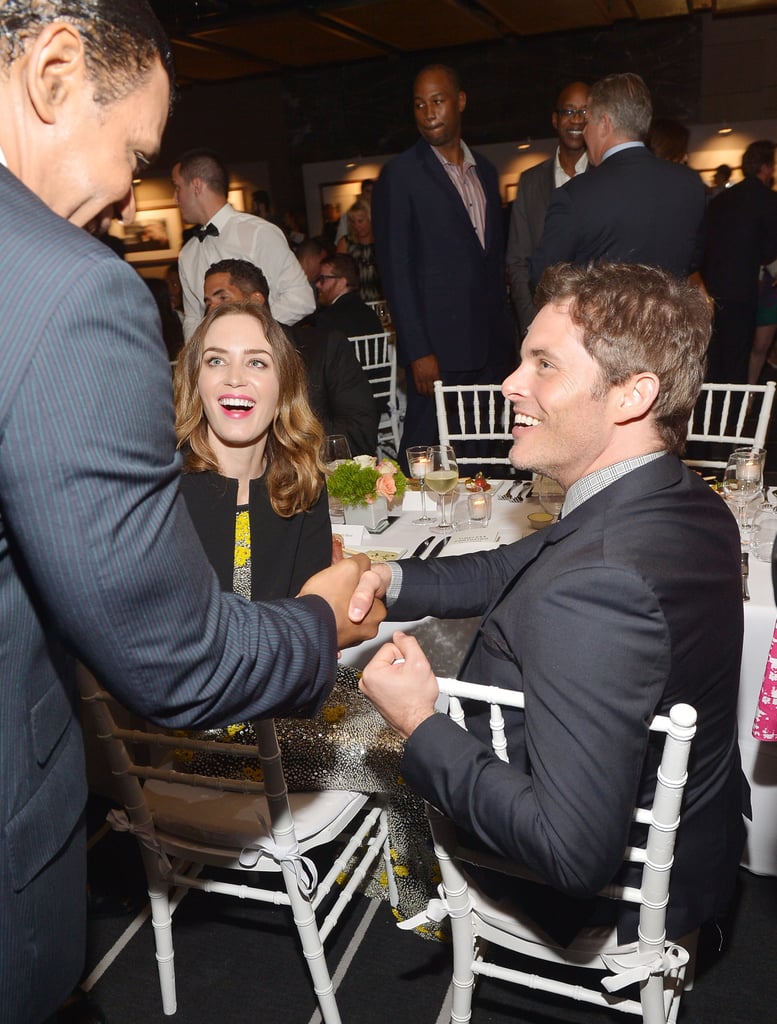 Emily Blunt and James Marsden were all smiles at the Timeless Portofino event at Art Basel in Miami on Wednesday.