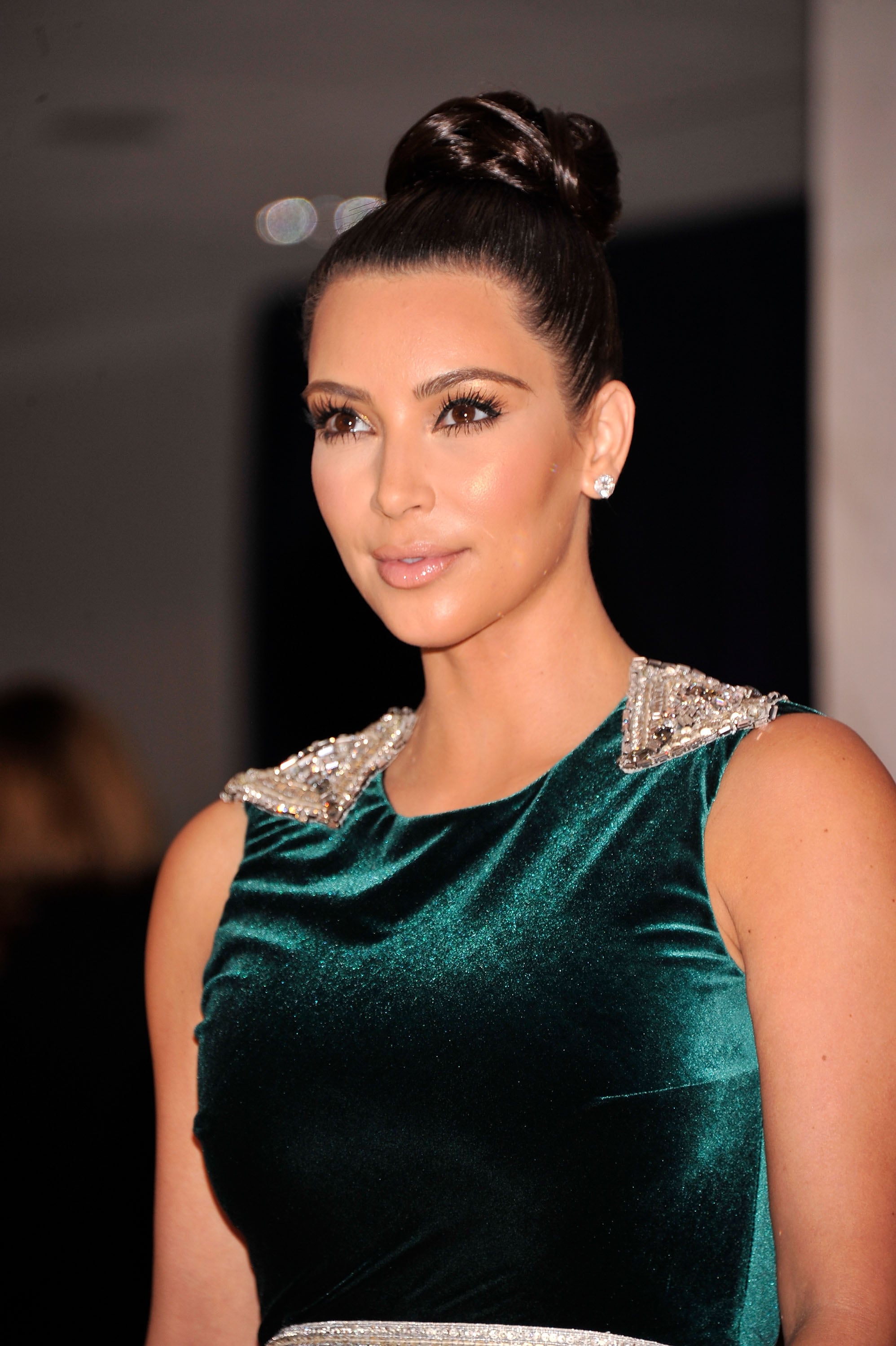 Kim Kardashian Wore Her Hair In An Elegant Bun See All The