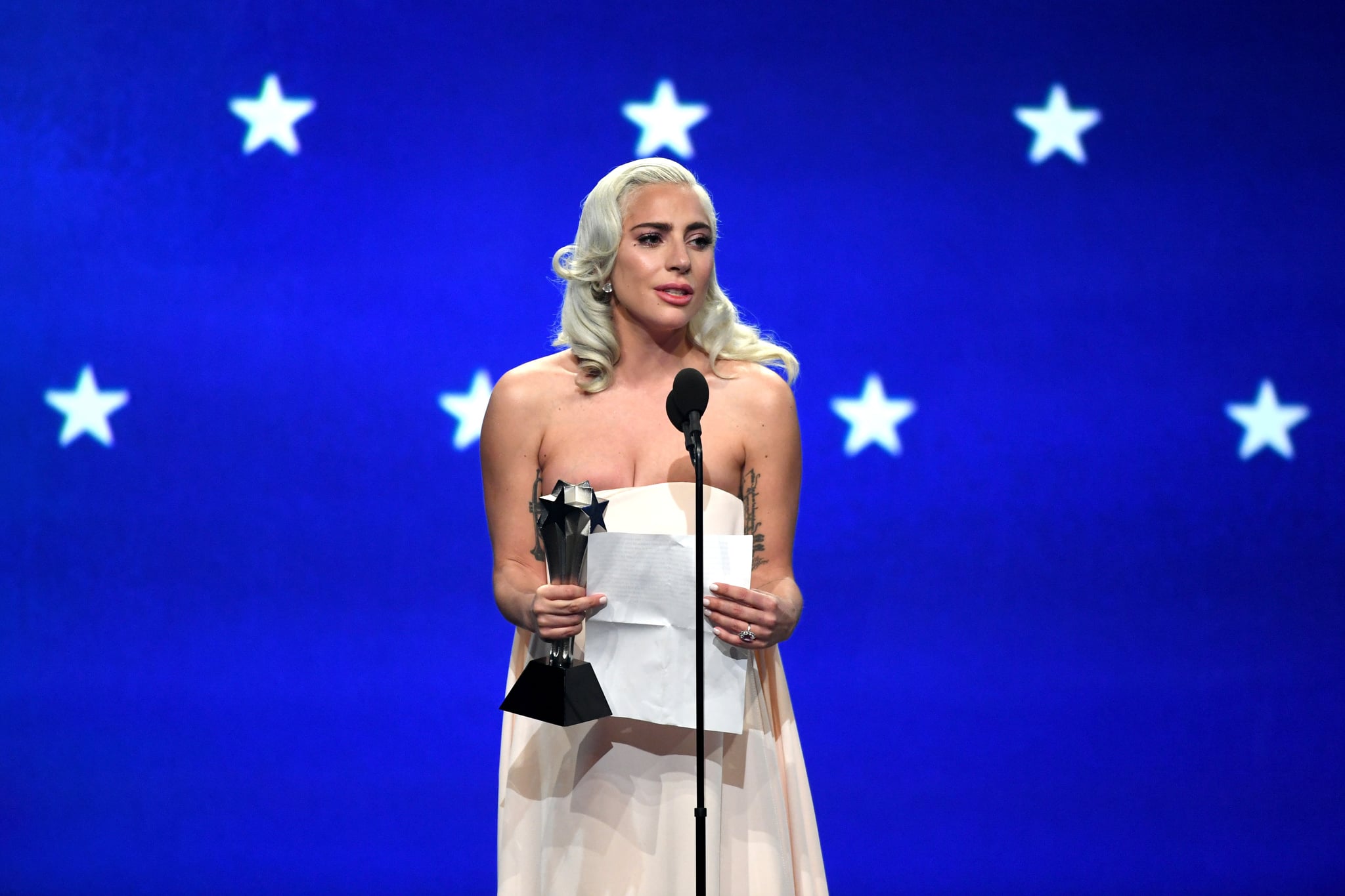 Lady Gaga Best Actress Critics Choice Speech 19 Video Popsugar Entertainment