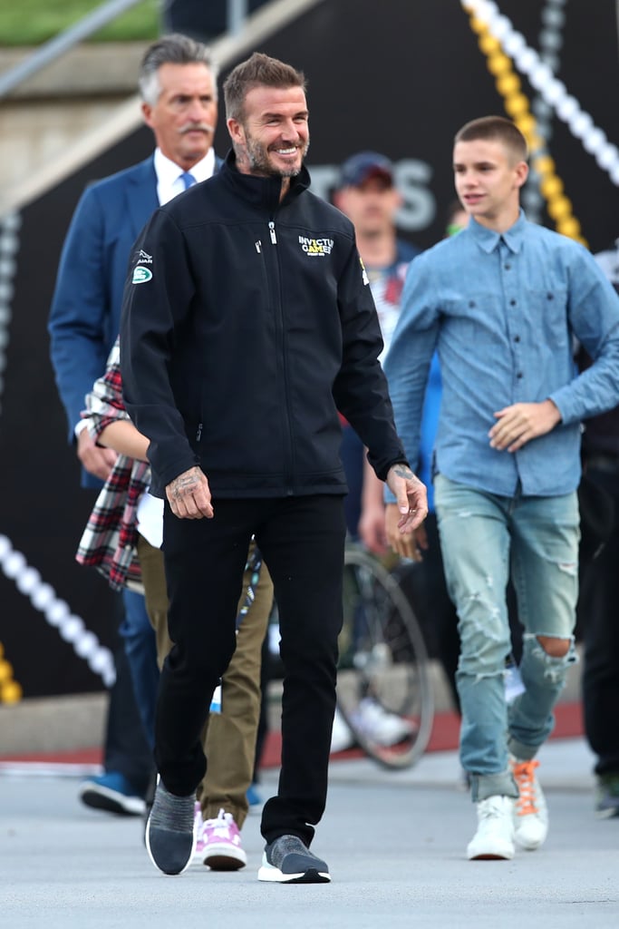 David Beckham With Romeo and Cruz at the 2018 Invictus Games