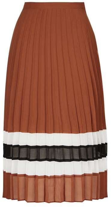 Topshop Stripe Hem Pleat Skirt ($105)