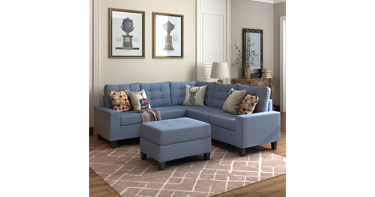 Ilyas Living Room Symmetrical Sectional With Ottoman