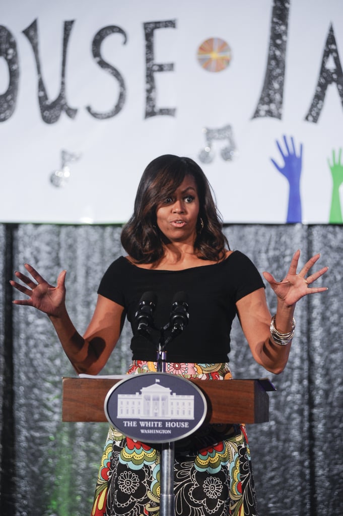 Michelle Obama Floral Skirt White House Talent Show 2016