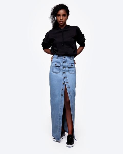 Denim Maxi Skirt