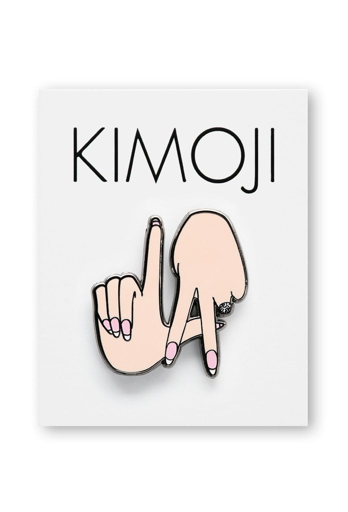 "Phone cases, shorts, tees, pins, there's literally something funny and cute for everyone. Love being able to put the pins on my jackets . . . so cute!" 
Kimoji Merch  ($8)