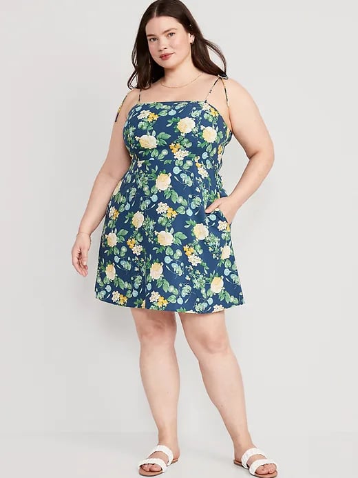 Old Navy Fit & Flare Matching Tie-Strap Mini Dress