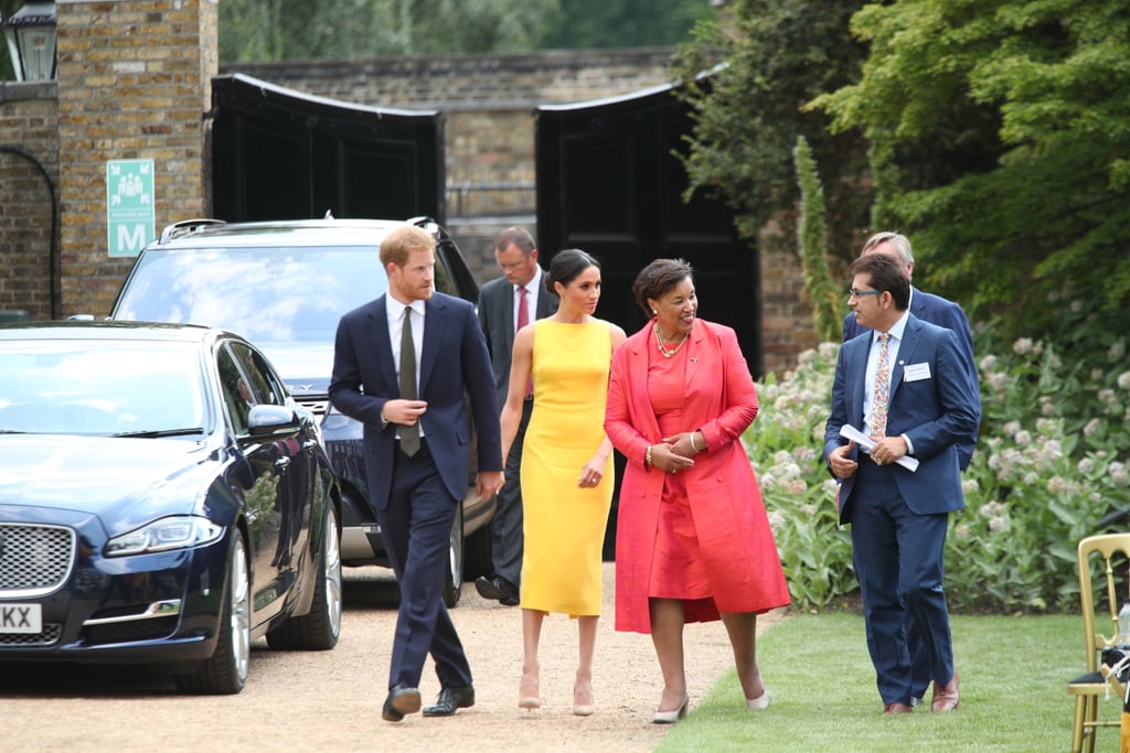 Meghan Markle Yellow Brandon Maxwell Dress