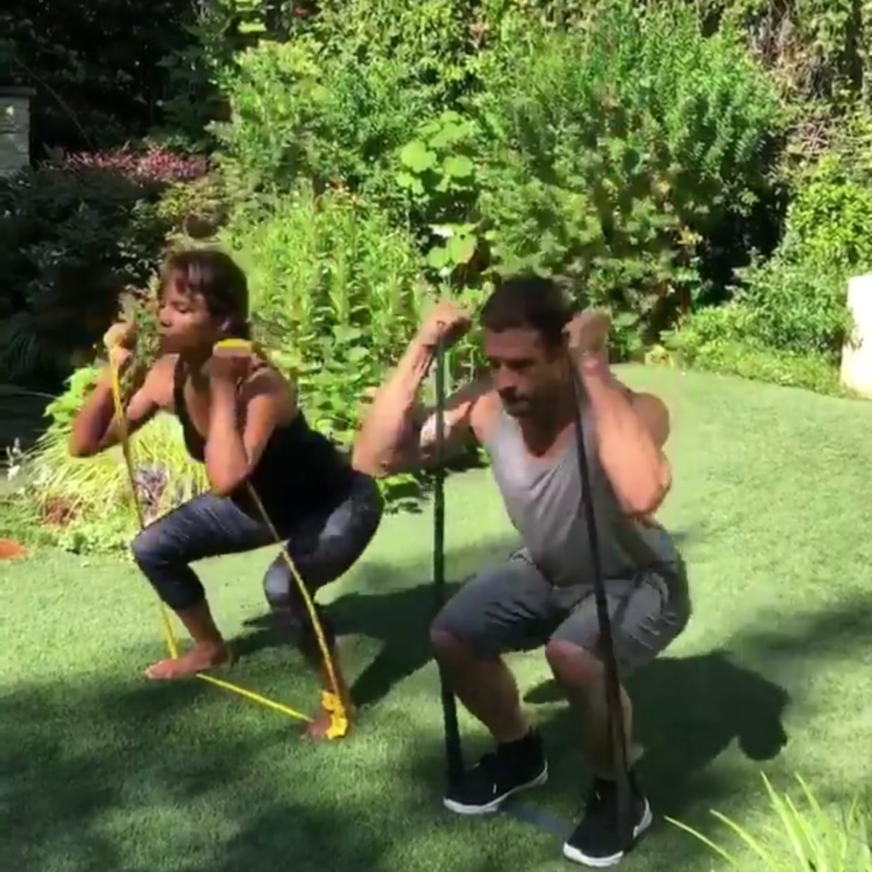 Halle Berry s Resistance Band Workout POPSUGAR Fitness