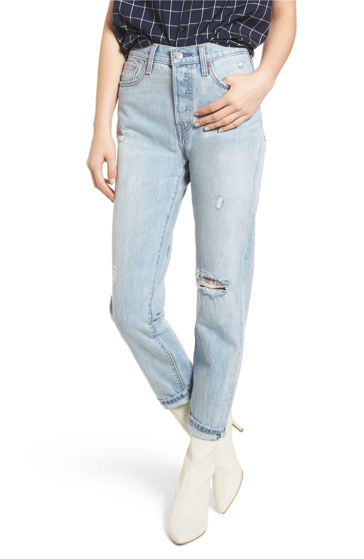 Levi's Wedgie Icon Fit Ripped High-Waist Ankle Jeans