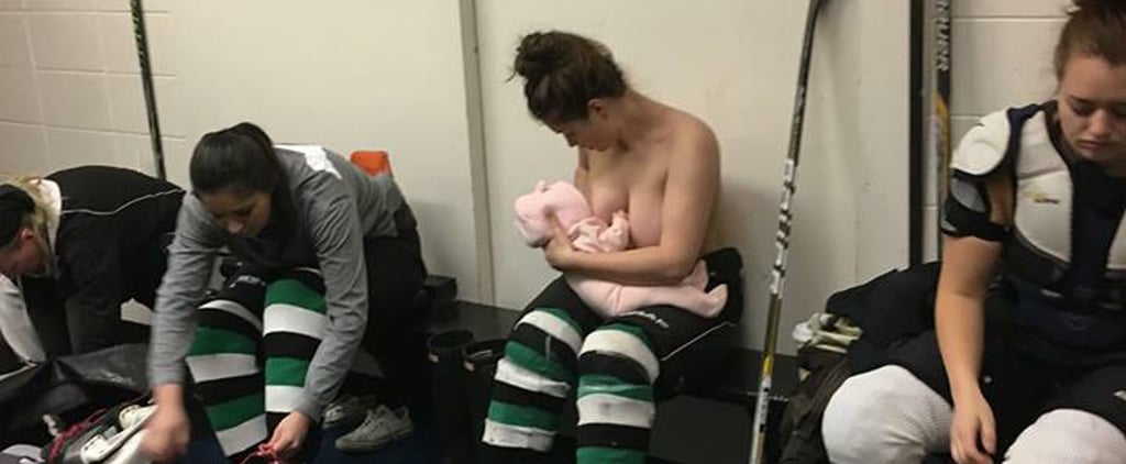 Canadian Hockey Player Breastfeeding in the Locker Room