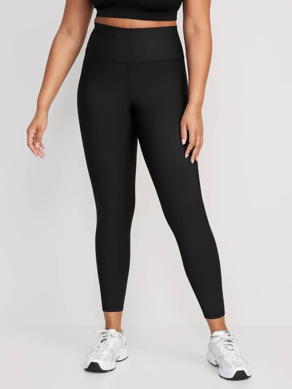 Plus Size Casual Stretch Active Wide Waistband Tight Leggings with Poc –