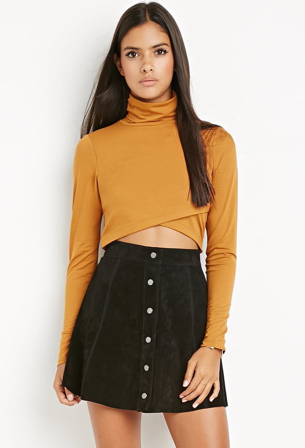 LOVE 21 Contemporary Wrap Turtleneck Crop Top ($13)