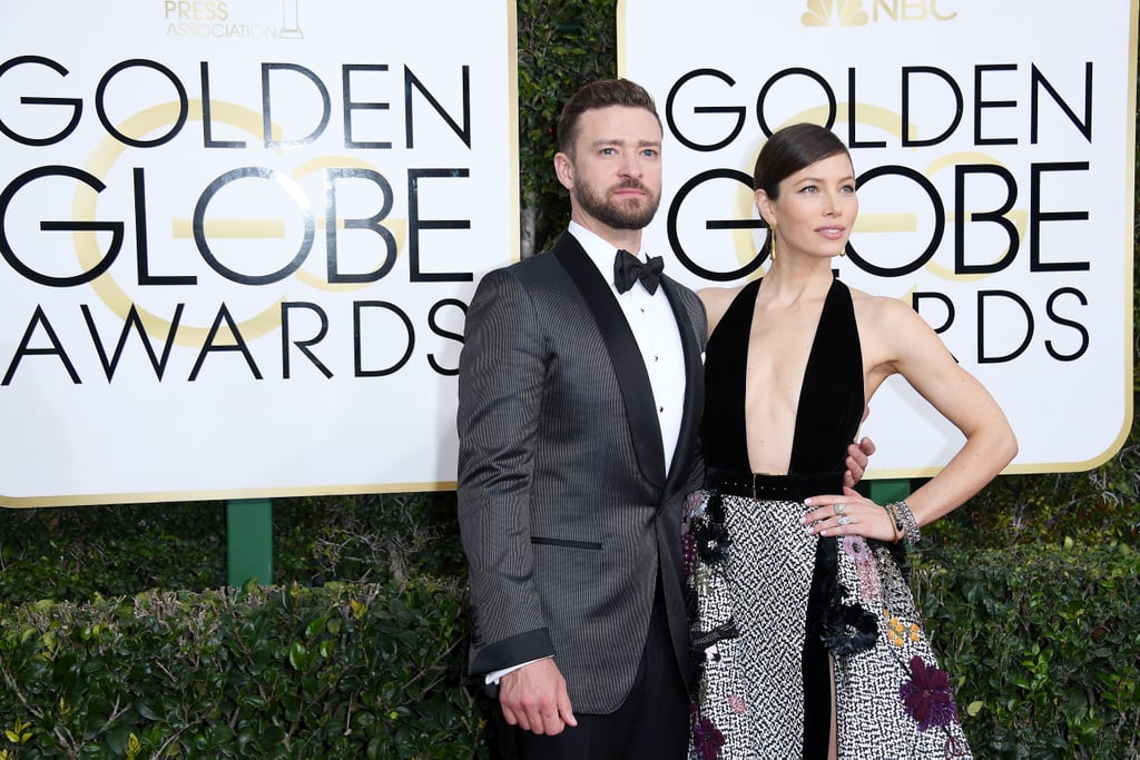 Justin Timberlake and Jessica Biel at the 2017 Golden Globes