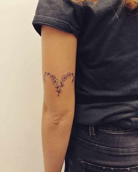 Floral Aries Tattoo