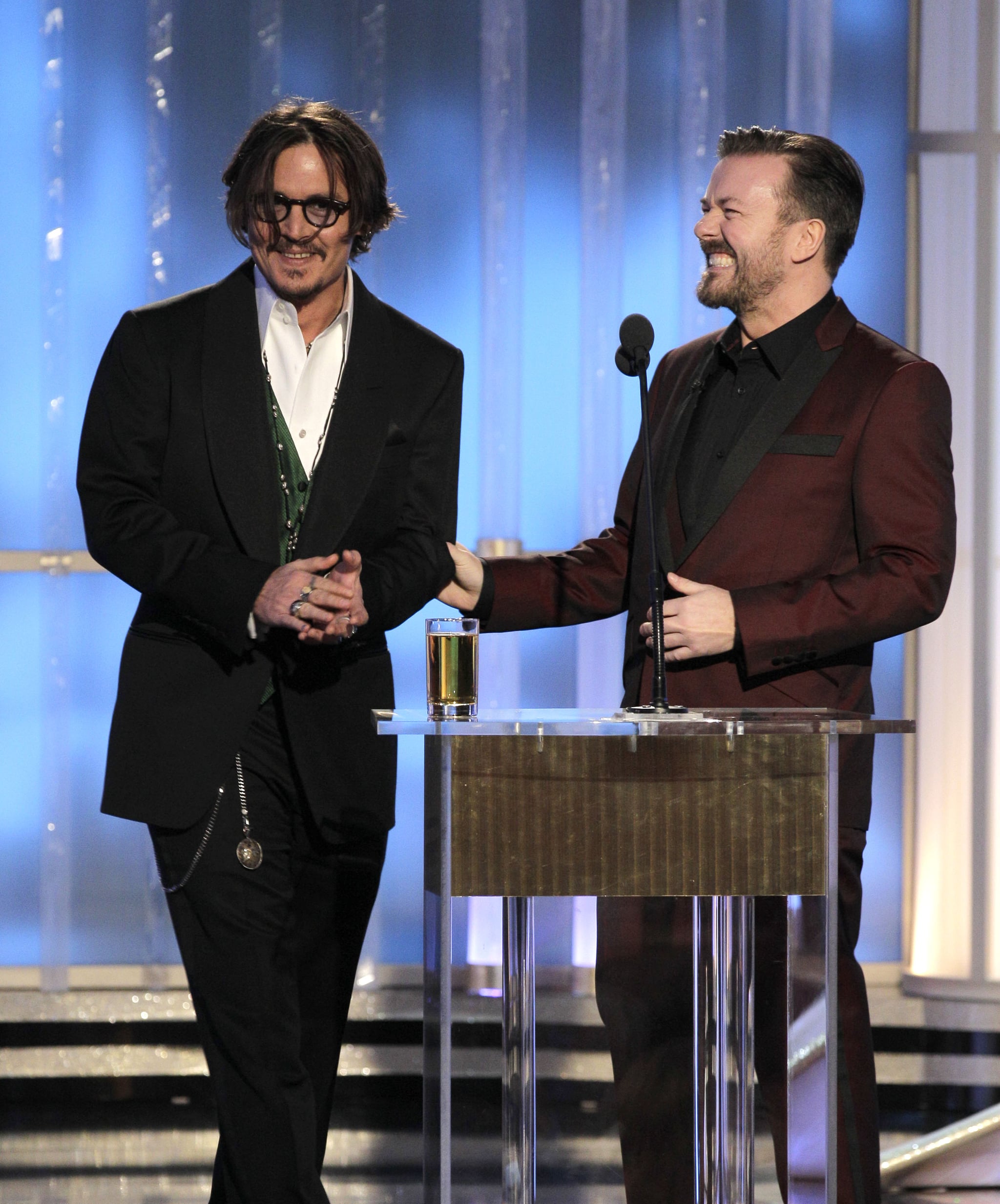 Johnny Depp And Ricky Gervais At The Golden Globes See All The