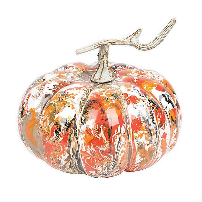 Gallerie II Large Marbelized Pumpkin in Orange