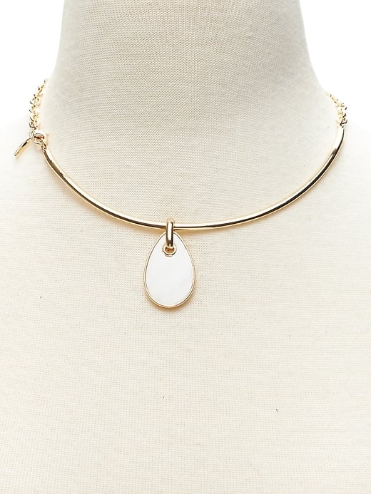 Banana Republic Mother of Pearl Pendant Collar Necklace