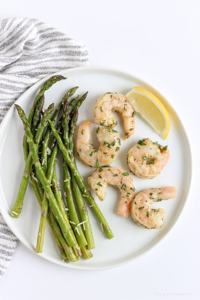 One Pan Roasted Shrimp and Asparagus