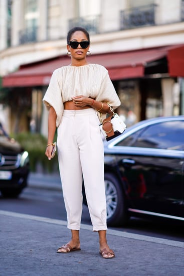 White Midriff and Vintage High Waist Trousers | Midriff outfits, High  waisted trousers, Trousers women