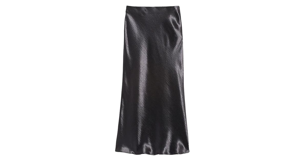 Satin Midi Slip Skirt in Charcoal Grey | How to Style a Slip Skirt ...