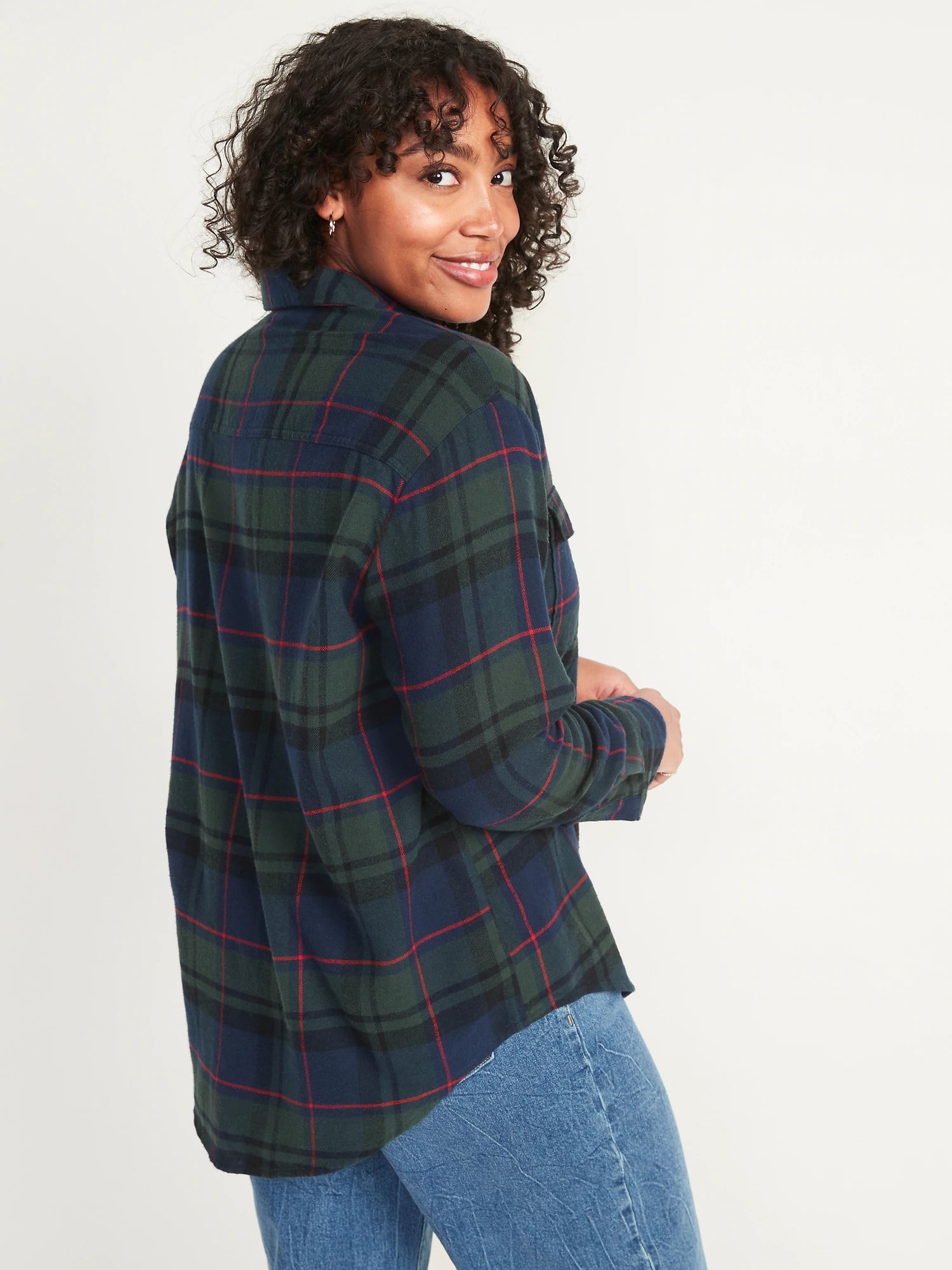 Oversized Flannel Boyfriend Shirt for Women, Old Navy in 2023