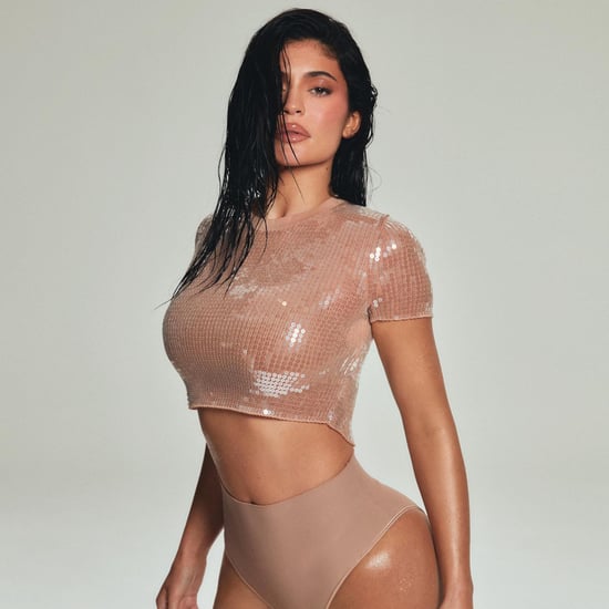 Kylie Jenner's Nude Briefs & Sequin Top For Kylie Cosmetics