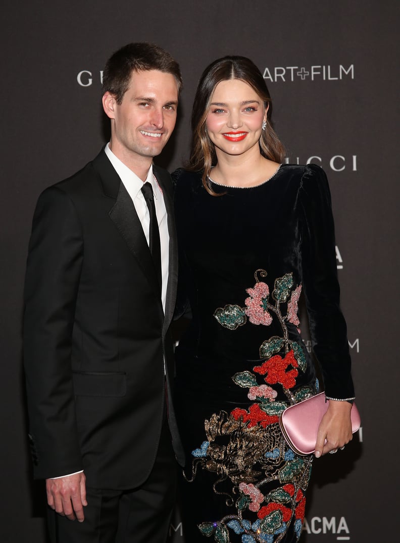 LOS ANGELES, CALIFORNIA - NOVEMBER 03: Miranda Kerr and Evan Spiegel attend the 2018 LACMA Art + Film Gala at LACMA on November 03, 2018 in Los Angeles, California. (Photo by Jesse Grant/Getty Images)