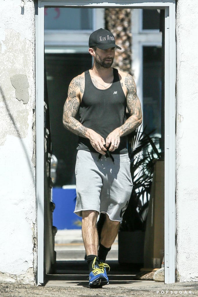 Adam Levine showed off his tats while walking around LA on Monday.