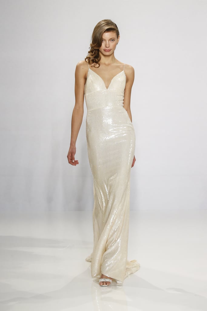 Ombré sequin slip gown.