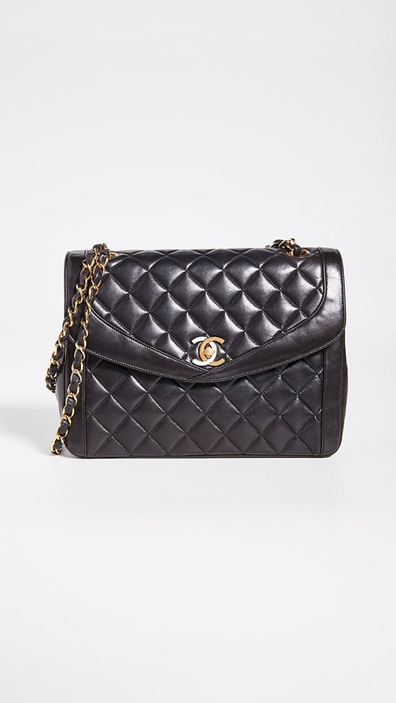 What Goes Around Comes Around Chanel Black Lamb Shoulder Bag | Best ...