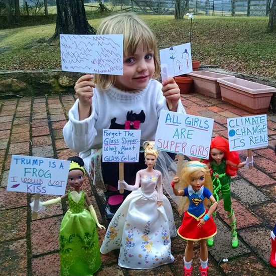 Family Hosts Women's March With Dolls at Home
