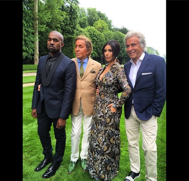 When Kim and Kanye arrived at Valentino's mansion, they snapped pictures in the gardens.
Source: Instagram user privategg