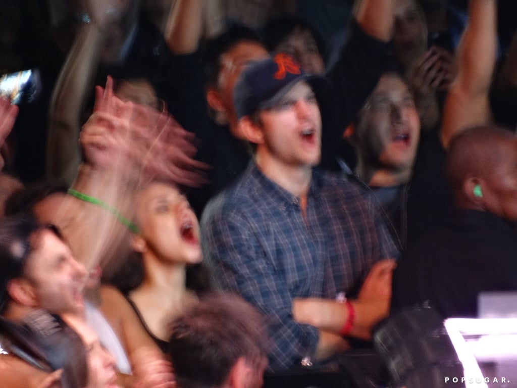 Mila Kunis and Ashton Kutcher at the Madonna Concert in LA