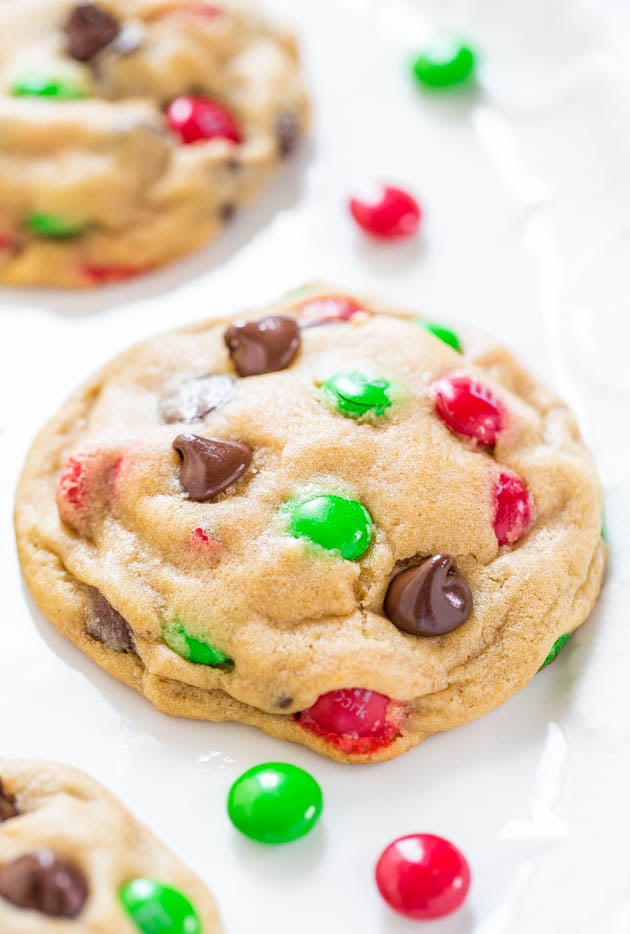Holiday M&M's Chocolate Chip Cookies