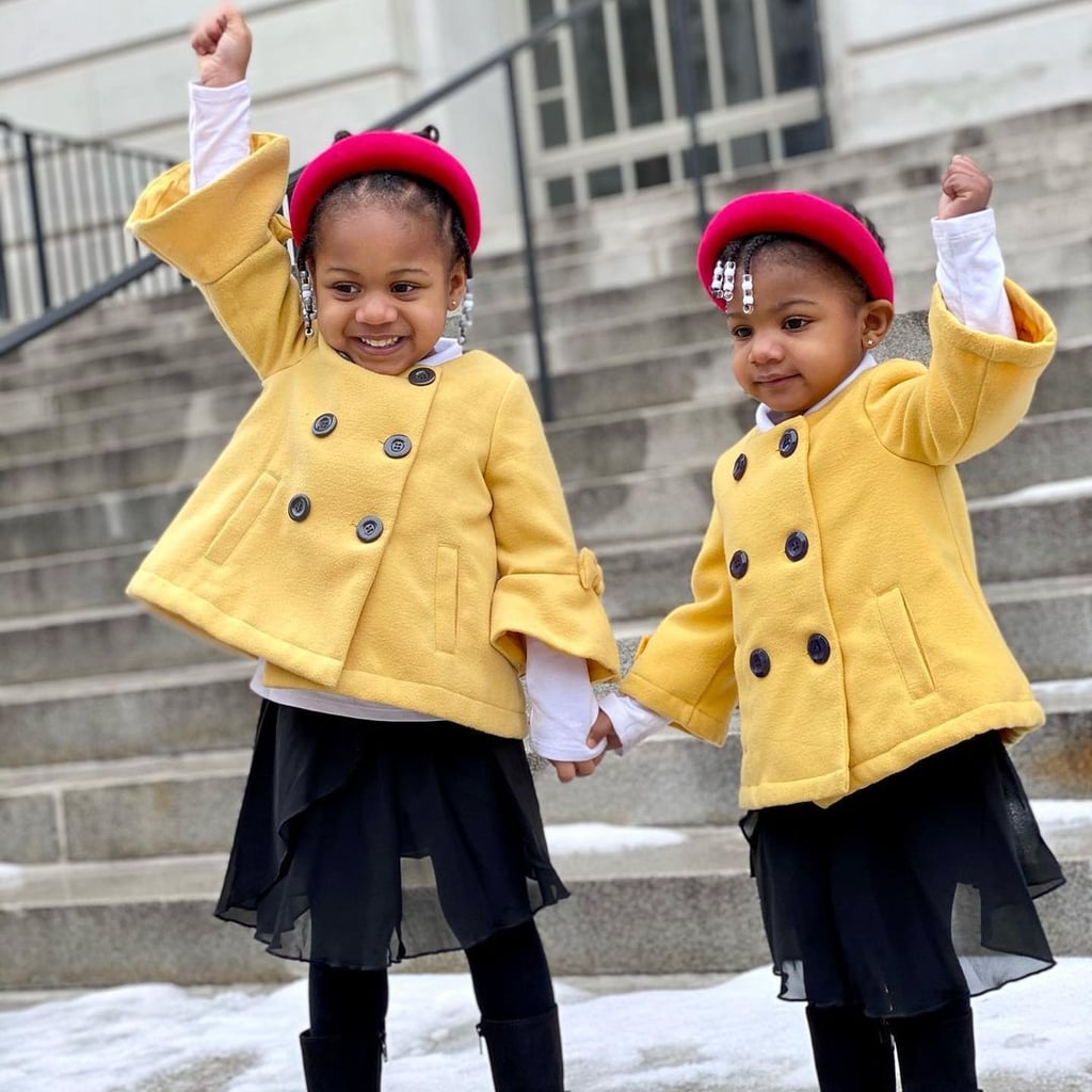 Karington and Kaidence Dressed Up as Amanda Gorman