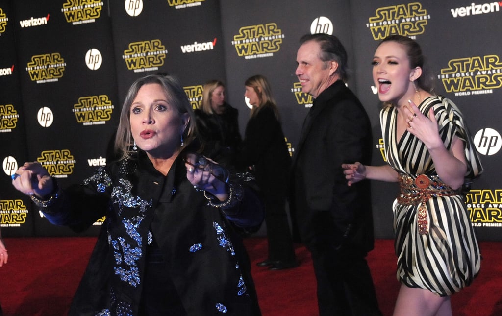 Carrie Fisher and Billie Lourd at Star Wars LA Premiere