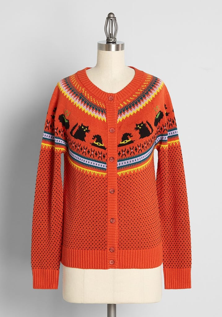 Make a Wicked Cozy Statement: Witches Candy Fair Isle Cardigan