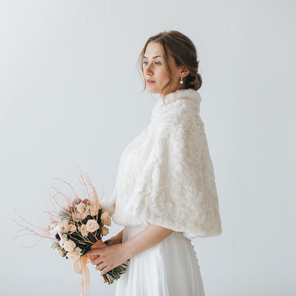 Faux Fur Cape | What Can a Bride Wear Instead of a Veil? | POPSUGAR ...