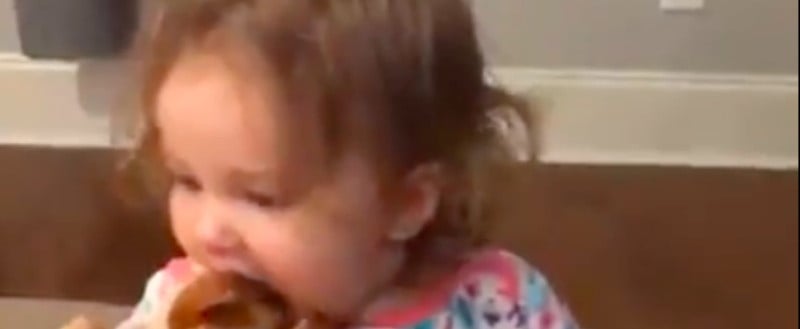 Video of Little Girl With Bread