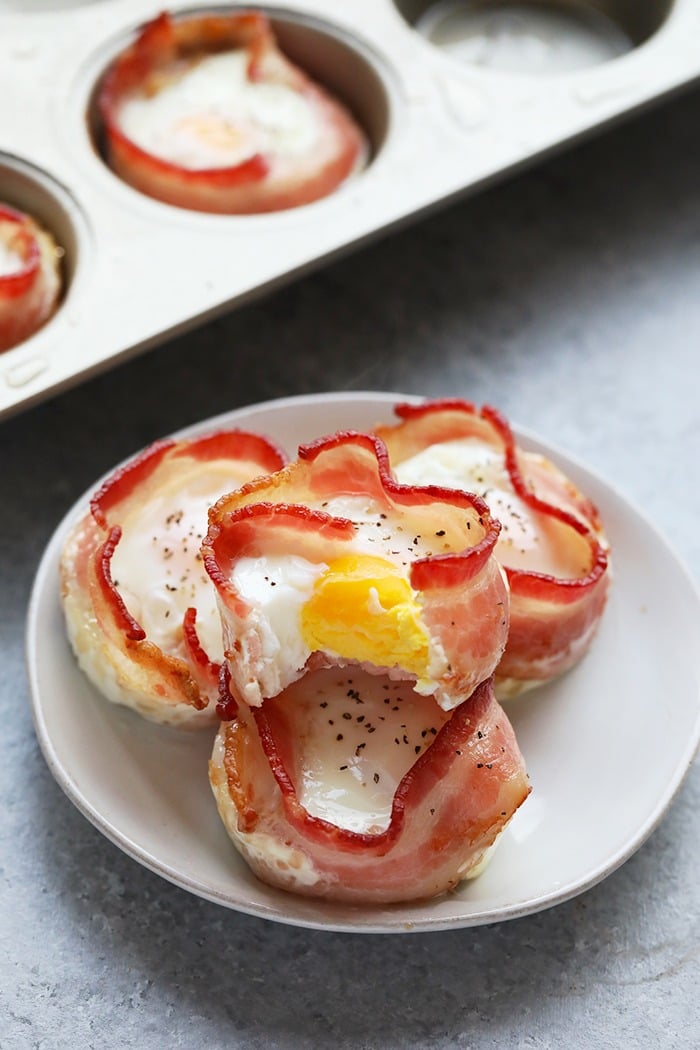 Bacon-Wrapped Egg Cups in a Muffin Tin