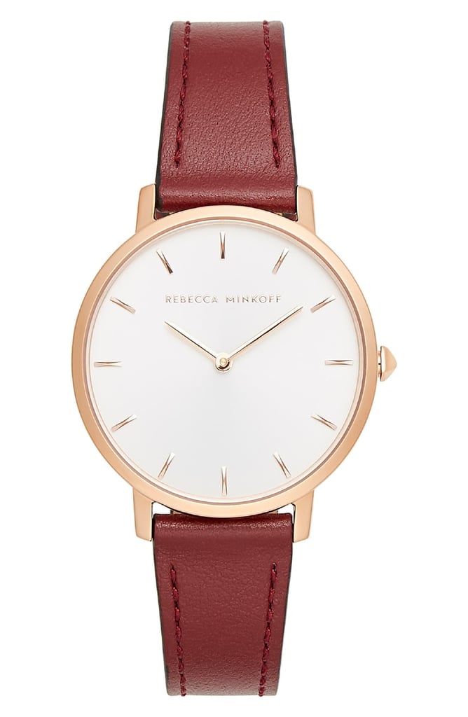 Rebecca Minkoff Major Leather Strap Watch