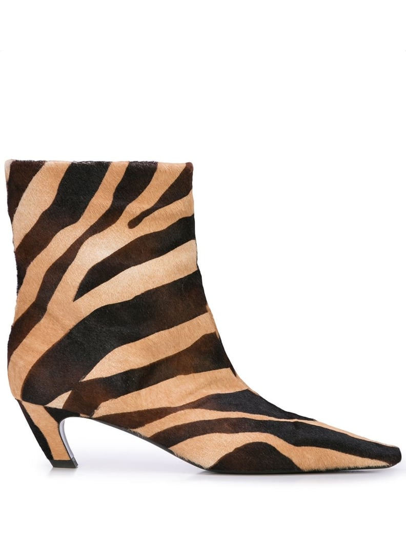 Khaite The Ankle Zebra Print Boots