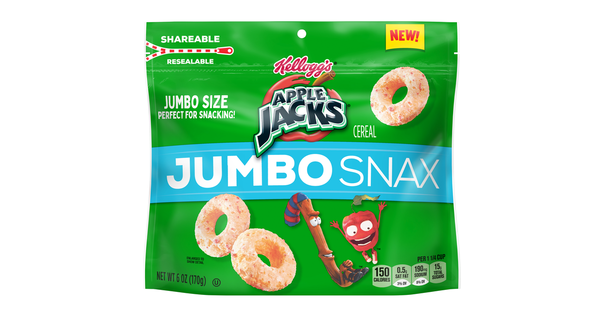 Kellogg's Apple Jacks Jumbo Snax Cereal Kellogg's Cereal Jumbo Snax