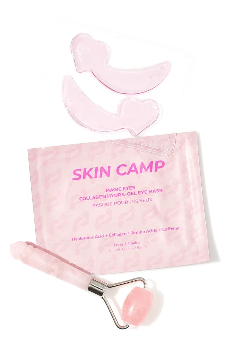 Skin Gym Rose Quartz Mini Facial Roller Workout Set