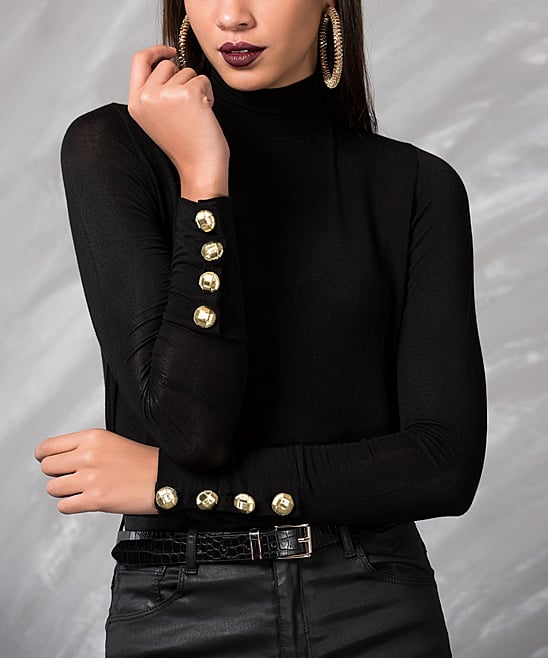 Zulily Embellished-Sleeve Turtleneck