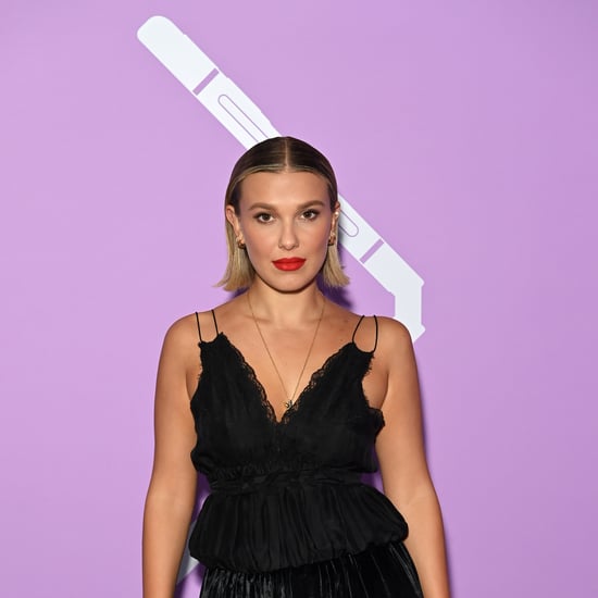 Millie Bobby Brown's Black Lace-Trimmed Louis Vuitton Dress