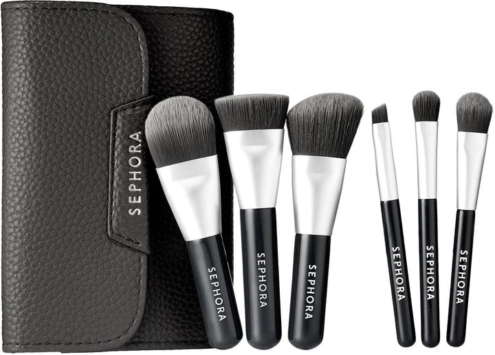 Sephora Mini Deluxe Charcoal Antibacterial Brush Set